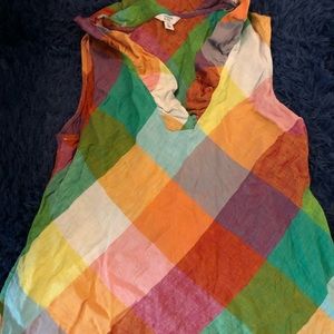 EUC. Plaid ruffle tank